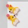 Acryl Earrings "Corgi", yellow-pink color in silver