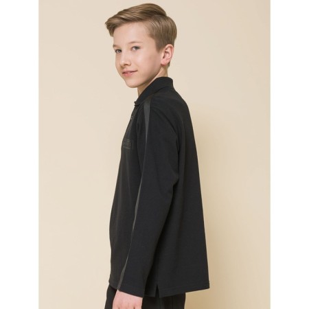 Polo for a boy with a long sleeve Pelican, height 158 ​​cm, black color-1
