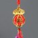 Plastic suspension, textile "Red Cash bag with peanuts" 2.5x3.5x32 cm