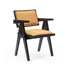 Harmony lunch chair, beech frame, polyester fabric, Wheat Beige color