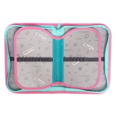 Penal 3 sections, tab inside, 140 x 210 x 40 mm, fabric, calligrata top block "Cat Panda"-5
