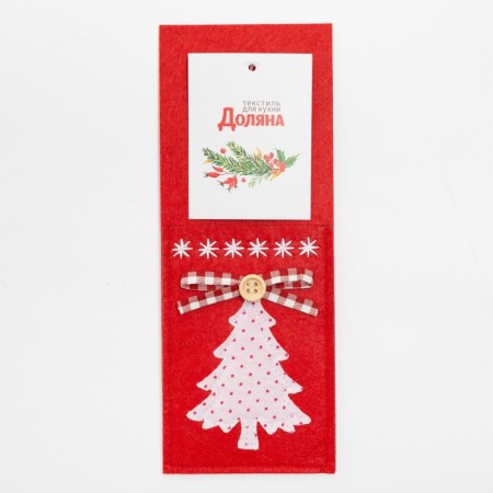 Envelope for cutlery "Christmas tree" 8.5x21 cm, 100% p/e, felt-3
