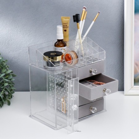 Casket for jewelry and cosmetics plastic "Transparency" 24x14.5x22.3 cm-2