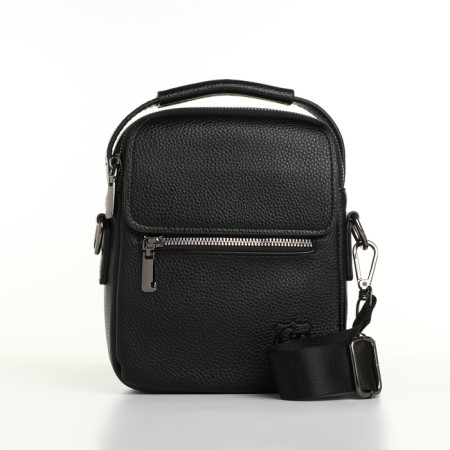 Male bag, guran tomp, artificial leather, black color-1