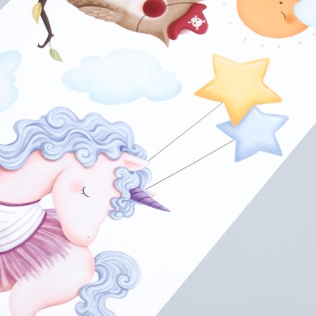 Sticker Plastic Interior Color "Unicorn and Eagent Pirate" 30x20 cm-2