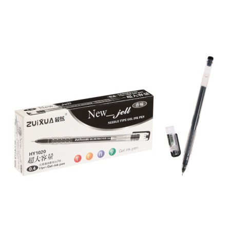 Gel pen, 0.38 mm, black, transparent case, aer -piece, needle writing node-2
