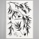 Sticker Plastic Interior Black "willow and swallows" 50x70 cm