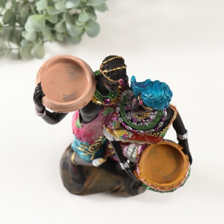 Souvenir Polystone Summary "African couple" MIX 30x9x18 cm-5