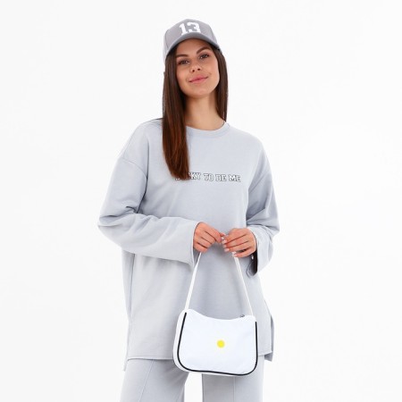 Youth bag with a zipper, white color-1