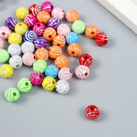 Beads for creativity plastic "Ball. Shrilling spiral" set 20 g d = 1 cm-2