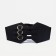 Women's belt on buttons, width 12 cm, black color