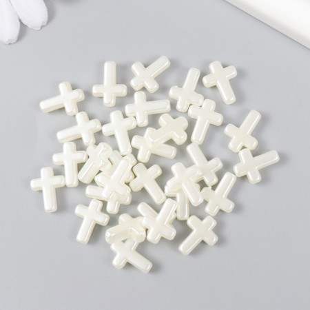 Beads for creativity plastic "Cross Pearl" set of 30 pcs 1.2x1.6 cm-1