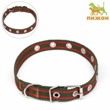 Collar of tarpaulin dimensionless single -layer, 52 x 2 cm, khaki/red