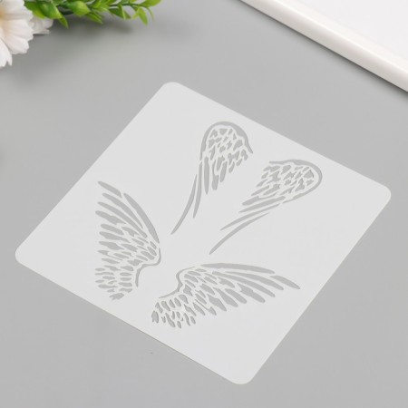 Plastic stencil "angelic wings" 15x15 cm-1