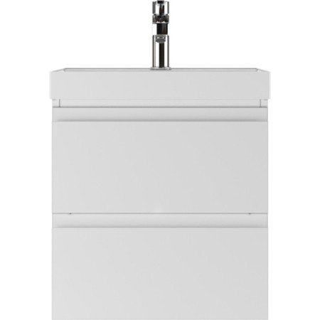 Graffo domino cabinet under the Classica 50 sink, white gloss, suspended, with 2 upper boxes-1