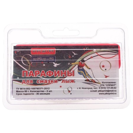 Paraffin for skis, 2 pcs., K -F, from +6 to -4 ° C, 80 g-2