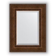 Mirror with fatset in a baguette frame - aged bronze with an ornament of 120 mm, 62 x 82 cm, evoForm