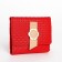 Women's wallet on the button, red color