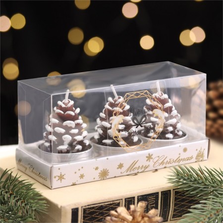 Set of candles New Year's "bump", 3 pcs, 4 × 6 cm,-1