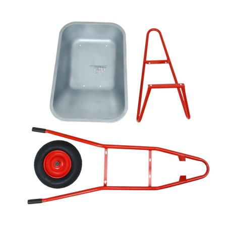 Construction car, 1 pneumatic fire, cargo/p 200 kg, volume 110 liters, galvanized body 0.8 mm, Greengo-16