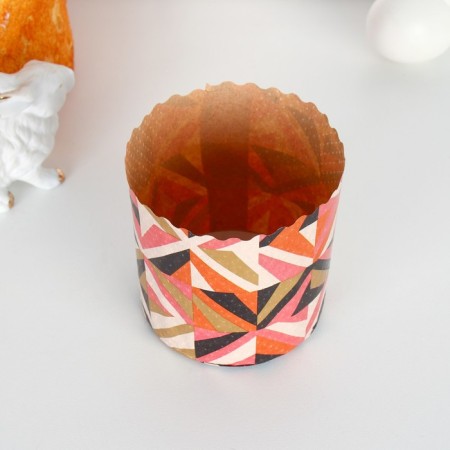 Paper form for cupcake, muffins and kulich "Modern" 90x90 mm, mix-3