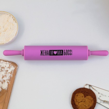 Rockbrush "Wife, Mom, Boss", 31 x 4.2 cm, silicone, plastic, purple color-2
