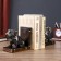 Black bulldogs books with gold set 2 pieces 14x15.5x9 cm