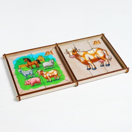 Puzzles "Follow the picture. Pets »Wooden toys
