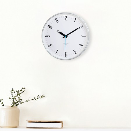 Wall clock, interior d = 30 cm, silent, silver rim-3