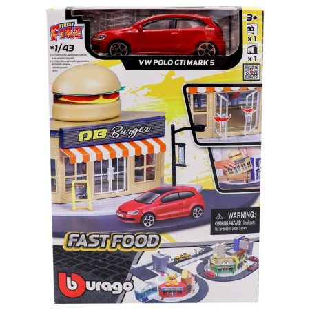Набор игровой Bburago «Построй свой город! Кафе», с машинкой Street Fire, 1:43-2