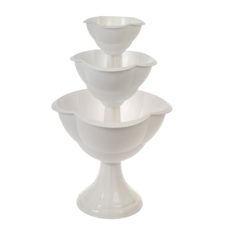 Plastic flowerbed, 3 tiers, d = 27–40–55 cm, h = 90 cm, white, "waterfall"