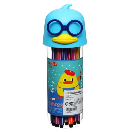 Fleeters 24 colors "Duck with glasses", in a plastic penalty, mix-6