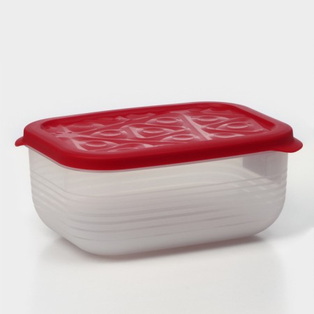 The container is plastic with the lid Flexo, 1.9 l, the color is red-1