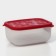 The container is plastic with the lid Flexo, 1.9 l, the color is red