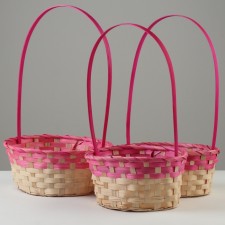 Camping set, 27x21x10/38 cm, 24x19x10/36 cm, 22x18x10/34 cm, 3 pcs, pink, bamboo