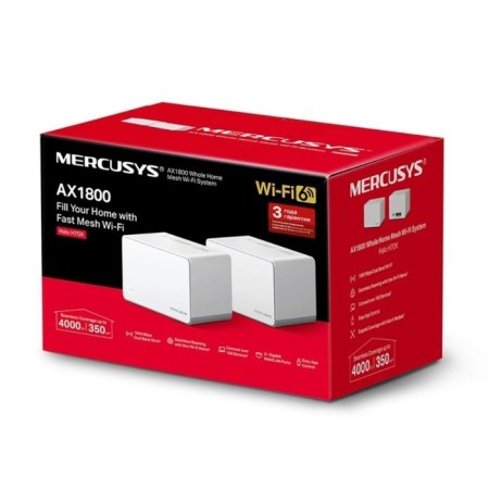 Seamless Mesh Router Mercusys Halo H70x (Halo H70x (2-Pack)) AX1800 10/100/100BASE-TX Computer 106693-9