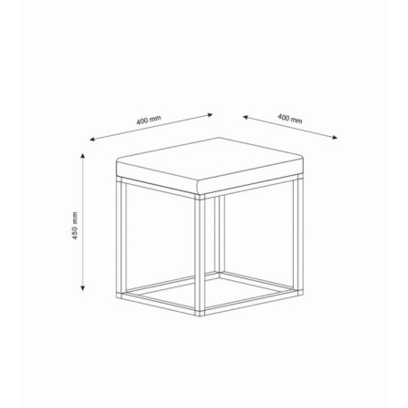 Puf, 400x400x450, Black MuAu/Tekna 9-3