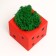 Concrete Kashpo "Player bone" with Moss red with black 7x7x7 cm (moss green stabilizir)