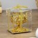 Glass candlestick, plastic on 1 candle "Back" glass on the leg gold 7.5x6x6 cm
