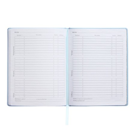 Universal diary for grades 1-11, 48 sheets, Velvet, solid cover, artificial leather, thermoting, liesse, marshmallow blue-7
