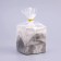Candle "Square" in a candlestick of gypsum, 5x6cm, marble with black stripes