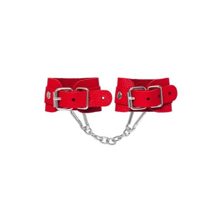 Pecado BDSM bracelets, mini with rounded corners, genuine leather, red-2
