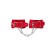 Pecado BDSM bracelets, mini with rounded corners, genuine leather, red