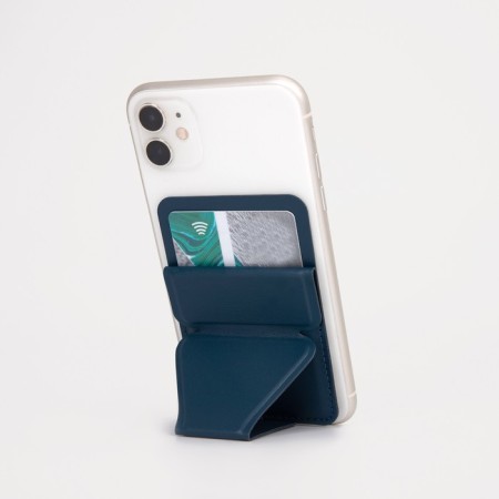 Cartholder on the phone, artificial leather, blue color
