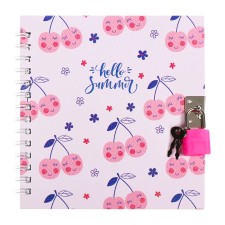 Gift notebook, 45 sheets, line, on the castle, on the crest, cherries (13x13.5cm)