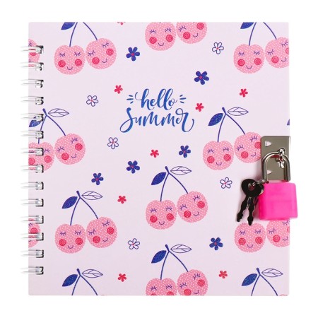 Gift notebook, 45 sheets, line, on the castle, on the crest, cherries (13x13.5cm)