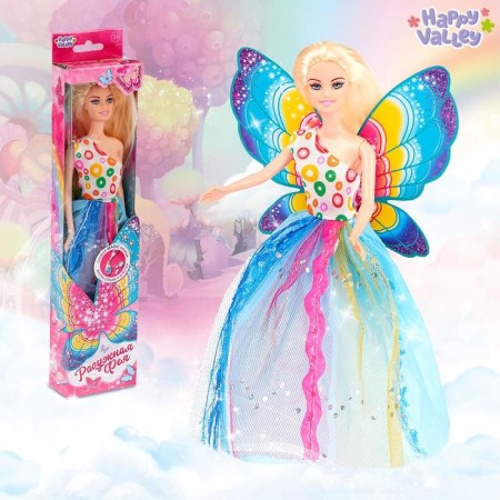 Model doll with wings "Rainbow Fairy", gel with sparkles and rhinestones in the set