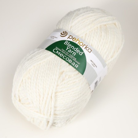 Yarn "mixture" 30% wool, 70% acrylic 200m/200g (01-white)-1