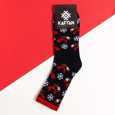 New Year's socks KAFTAN "Deer" Size 41-44 (27-29 cm), Blue color-2