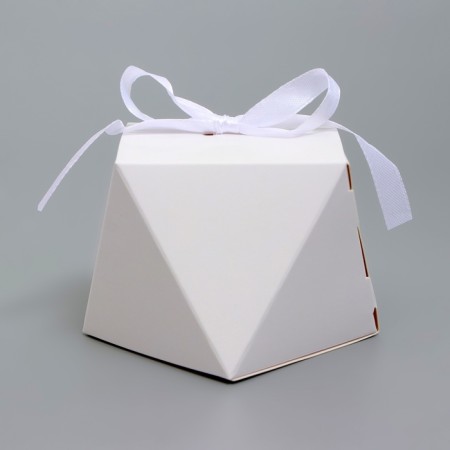 Folding box for sweets, cakes with tape, 10 x 7 x 7.4 cm, white